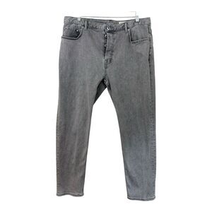 All Saints Dean Jeans Men’s Sz 36 (actual 37x27) Straight Leg Button Fly Gray